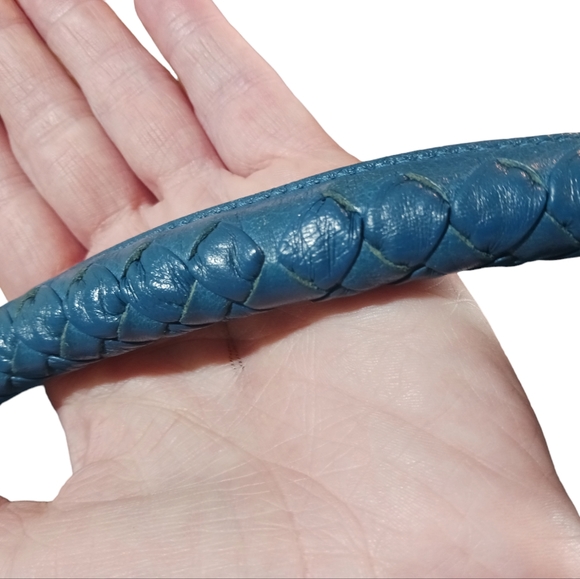 Bottega Veneta Large Luxury Hobo Bag Turquois Pebble Leather Woven Shouder Bag - Picture 8 of 14